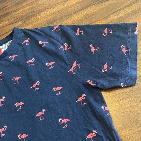 Denim & Flower By Ricky Singh T-shirt Holiday Flamingo Men Size L Santacore - Picture 6 of 9